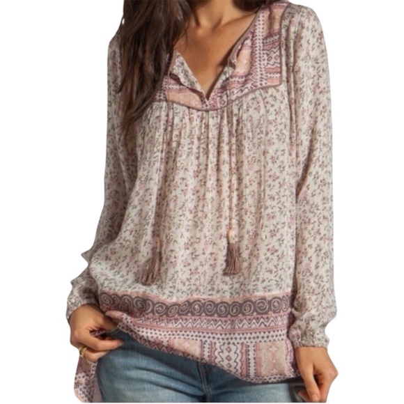 Boho Flowy Ditzy Floral Fairycore Free People Metallic Dream Lover Tunic XS - Picture 3 of 9